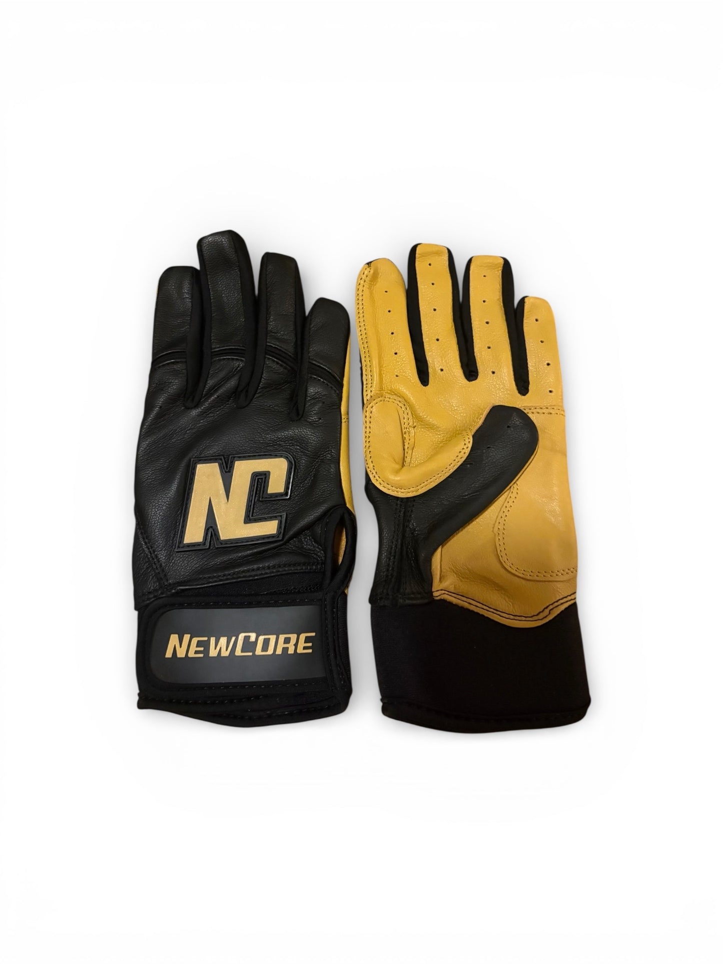 NewCore Batting Gloves - Short Cuff Yellow Palm